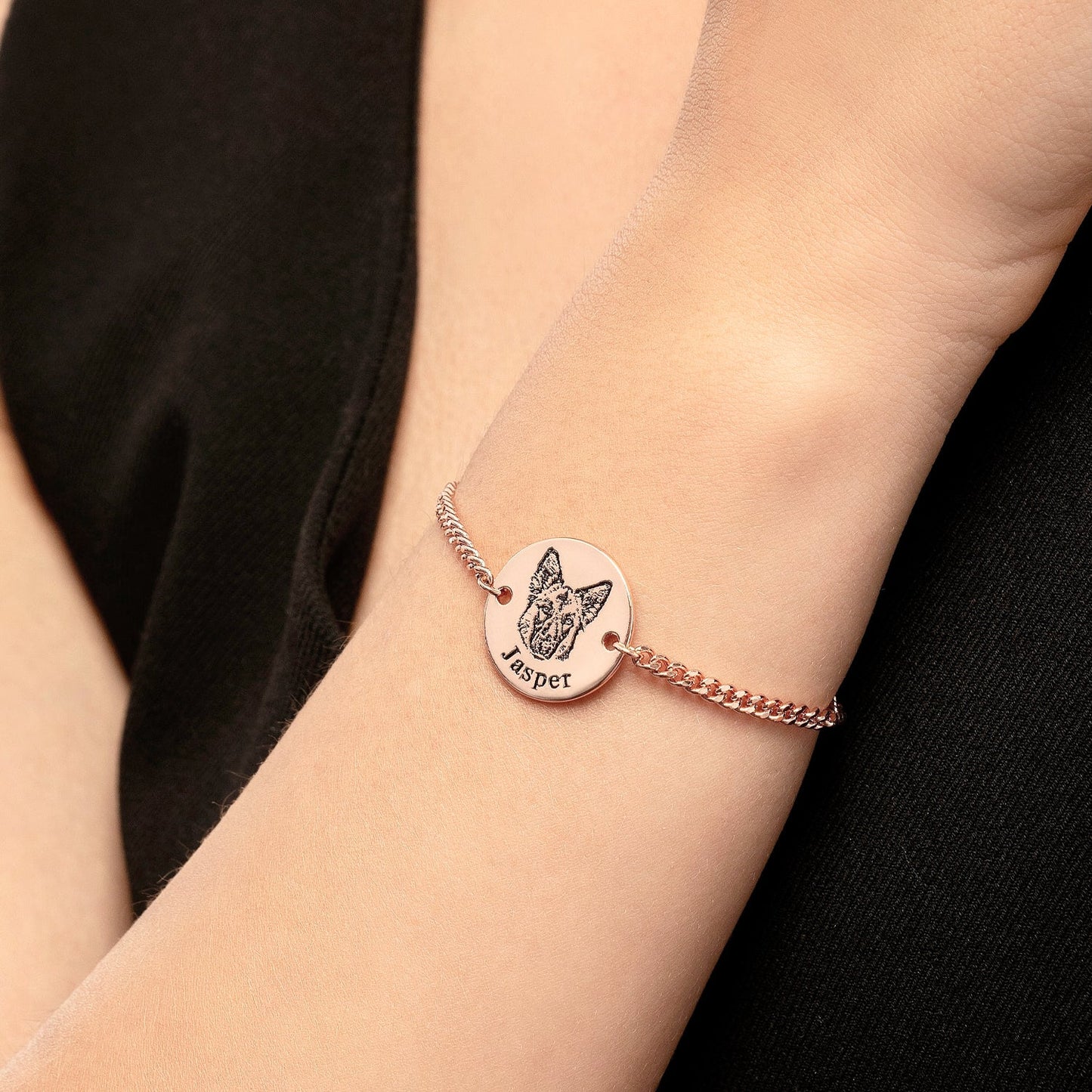 Pulsera personalizada con grabado de foto de mascota