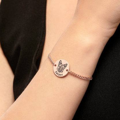 Pulsera personalizada con grabado de foto de mascota