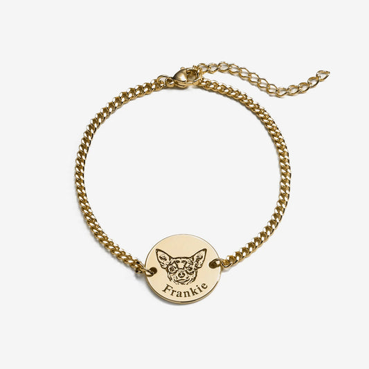 Pulsera personalizada con grabado de foto de mascota