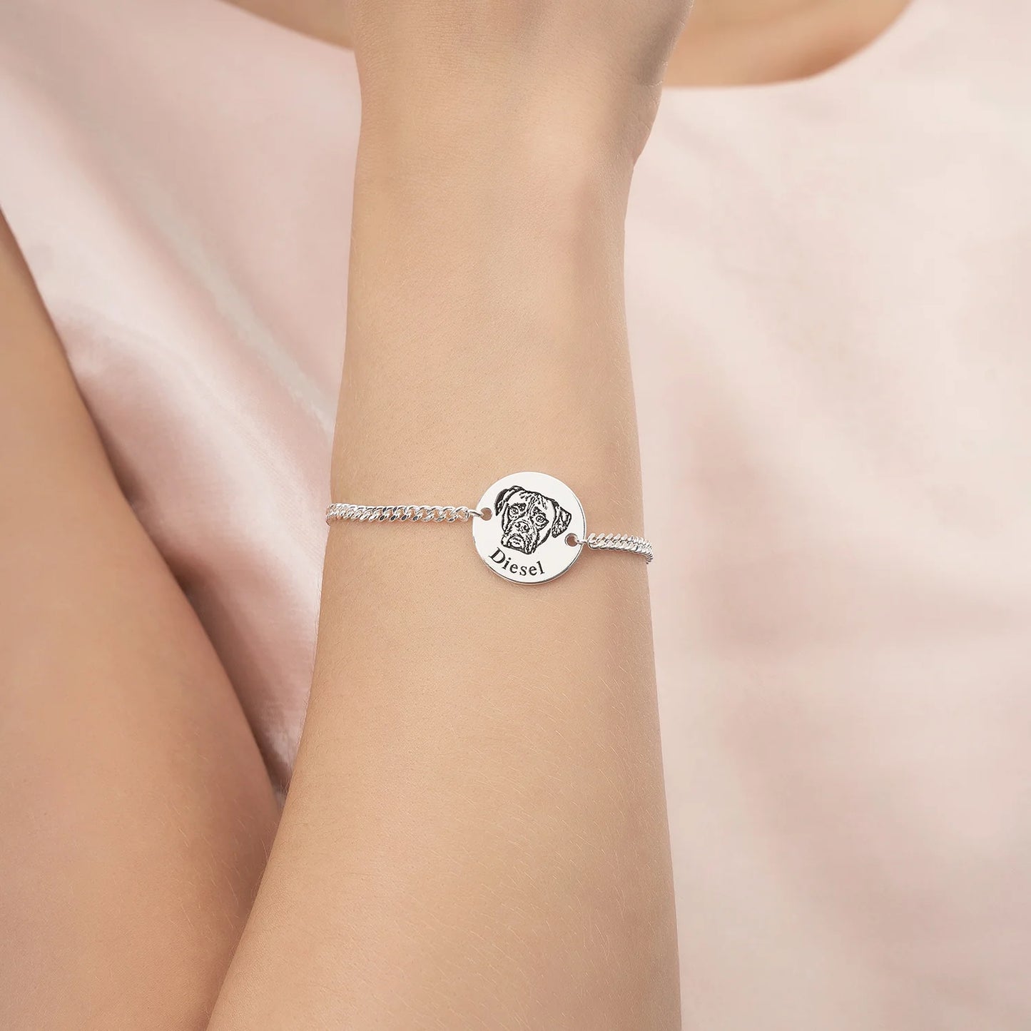 Pulsera personalizada con grabado de foto de mascota