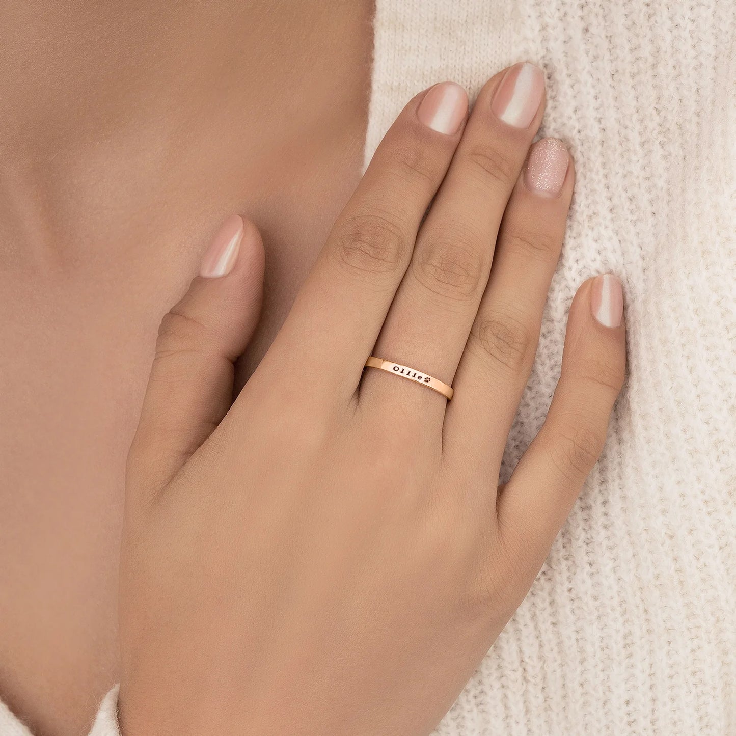 Anillo personalizado con nombre de mascota