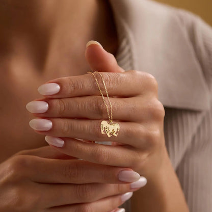 Collar personalizado con nombre y huella de corazón