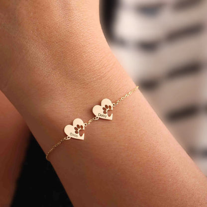 Pulsera personalizada con nombre y huella de corazón
