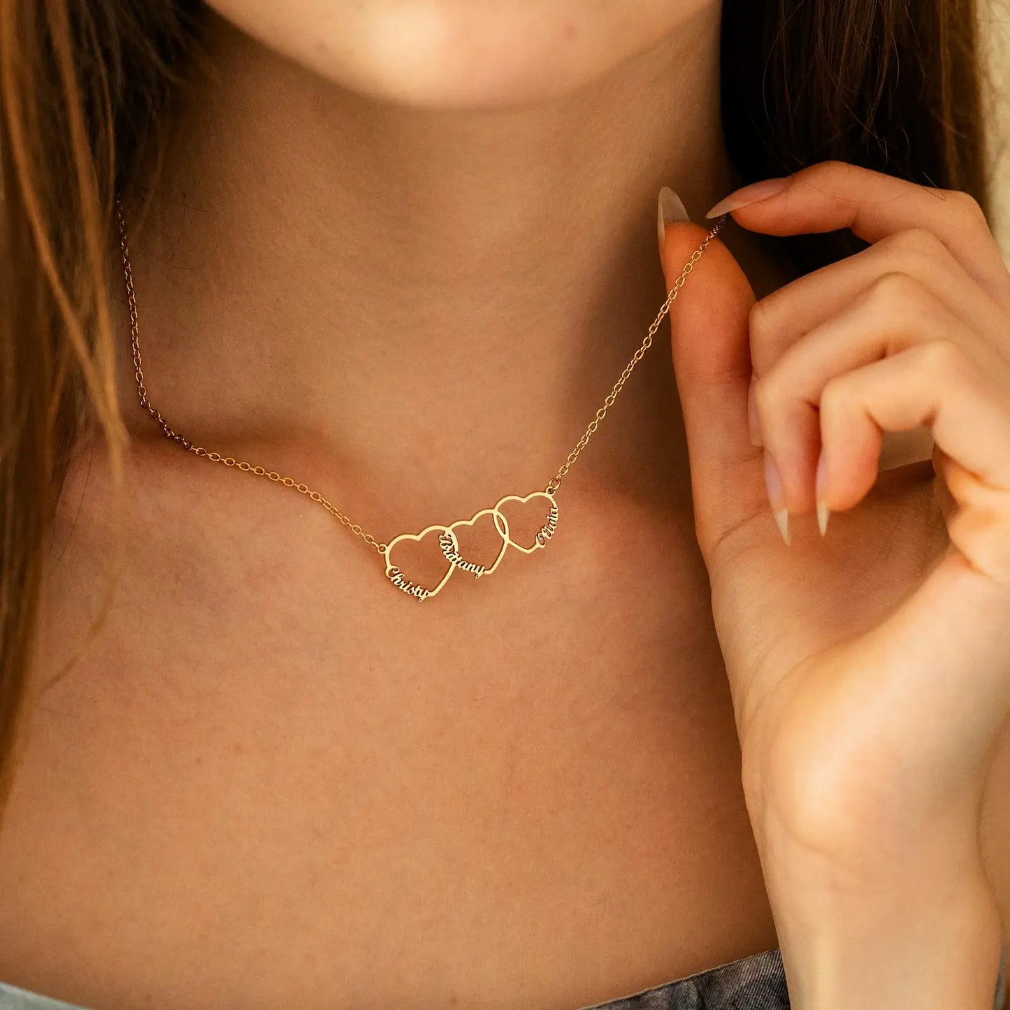 Collar personalizado con nombre y corazón