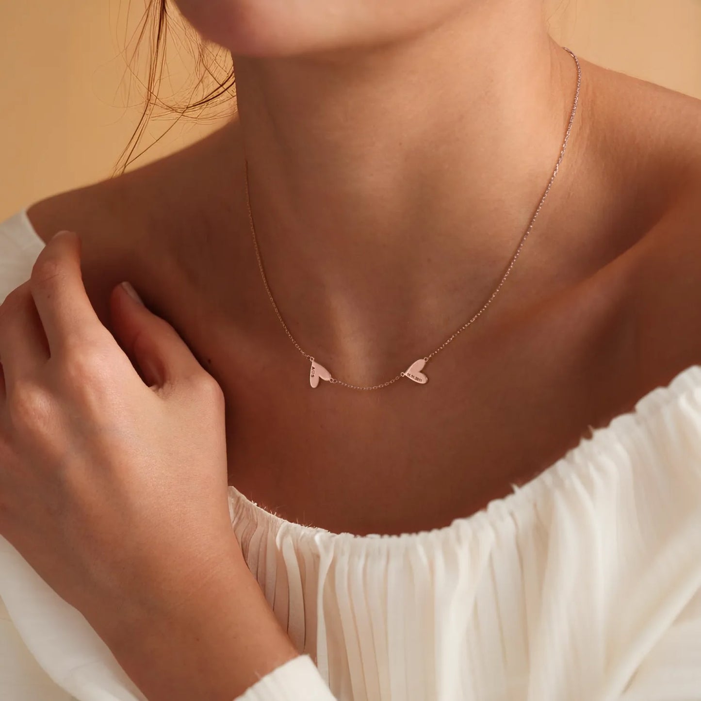 Collar personalizado con corazón grabado