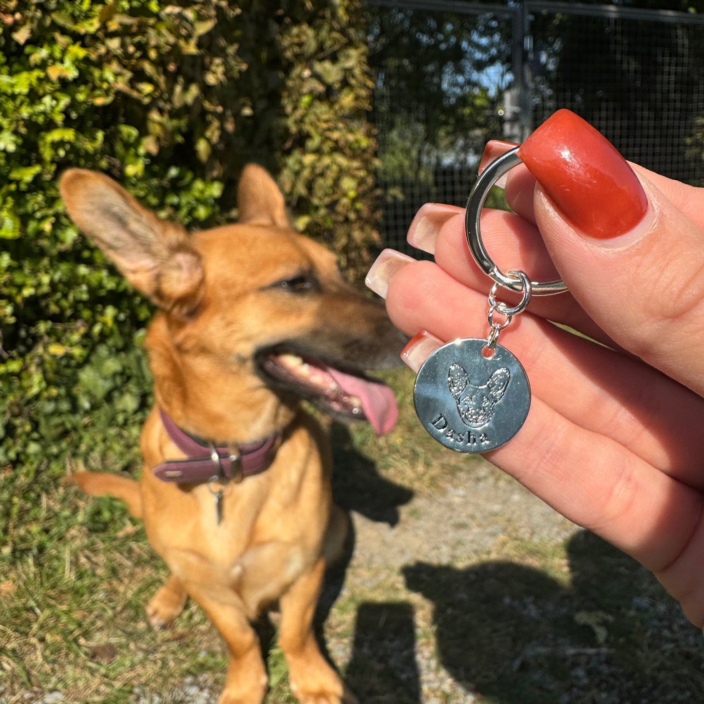 Llavero personalizado con grabado de foto de mascota