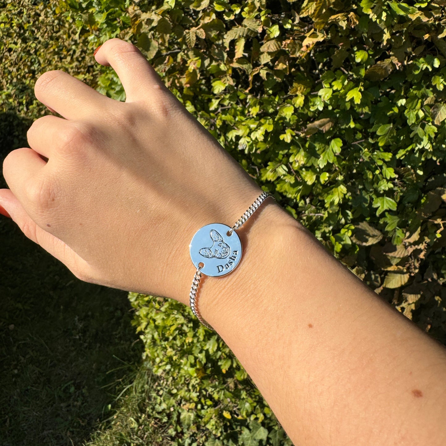 Pulsera personalizada con grabado de foto de mascota