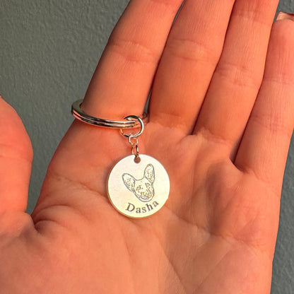 Llavero personalizado con grabado de foto de mascota