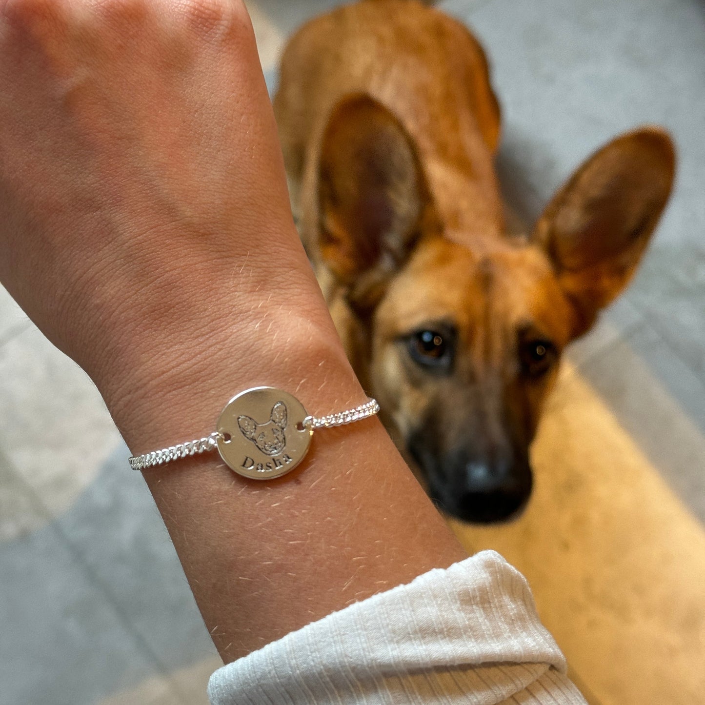 Pulsera personalizada con grabado de foto de mascota