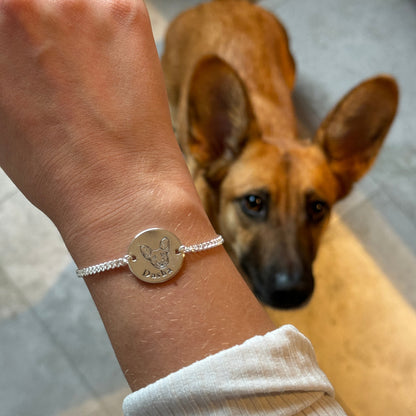 Pulsera personalizada con grabado de foto de mascota