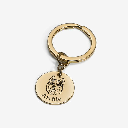 Llavero personalizado con grabado de foto de mascota