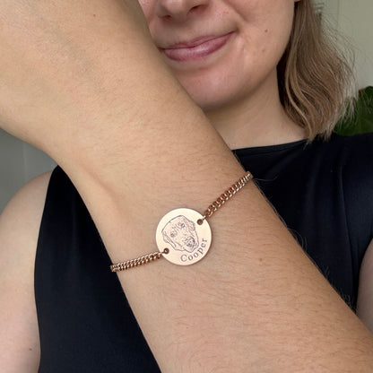 Pulsera personalizada con grabado de foto de mascota